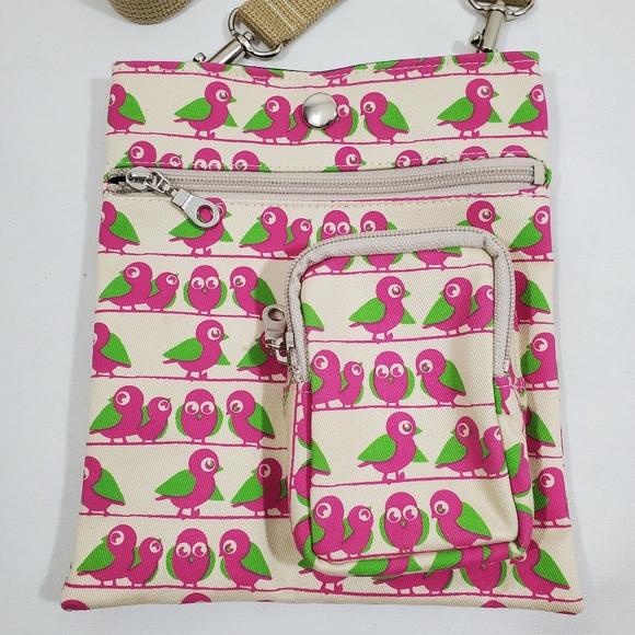 Birds Crossbody Handbag Purse Sm Canvas Wabisuke - Picture 3 of 11